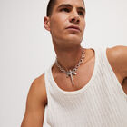 Short link chain necklace with dragonfly